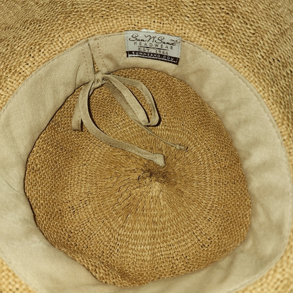 Sun 'n' Sand Woven Wide Brim Sun Hat Wide Ribbon Bow Boho Beach - Picture 2 of 7